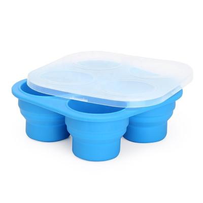 China Baby Food Storage Freezer Tray Silicone Ice Cube Tray Collapsible Collapsible Silicone Food Storage Containers for sale