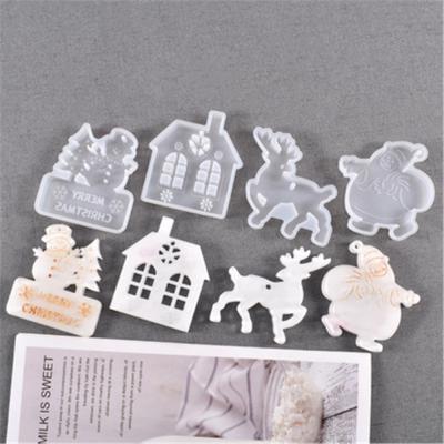 China New Viable Christmas Decoration Tree Snowflake Resin Silicone Mold For Holiday Earrings Pendants for sale