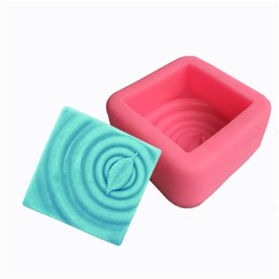 China Sustainable DIY Leaf Form Easy To Clean Square Reusable Water Corrugated Cake Mold Silicone Soap Baking Mold for sale