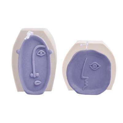 China Viable Handmade Silicone Mold Face Candle Mold Creative Candles Soap Making Mold Art Craft for sale