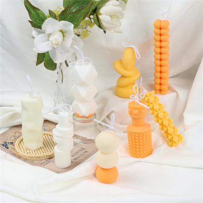 China Diy Handmade Candle Mold 8 Styles Irregular Geometric Candle Mold Block Scented Silicone Candle Mold for sale