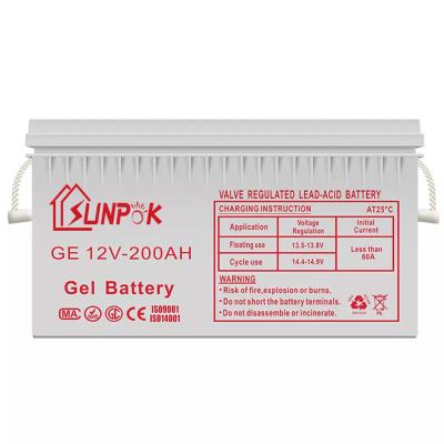 China Sunpok 12v 200ah 250ah Gel SLA Battery Deep Cycling Capability Dependable Performance Te koop