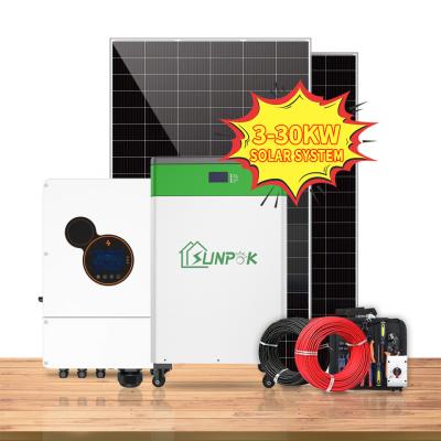 중국 Home Hybrid Solar System Kit 5kw 6kw 8kw 10kw Hybrid Inverter Off Grid Complete Solar System 판매용