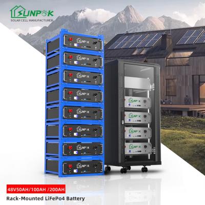 China Hot Sale 48V Rack-Mounted Battery Rack Mount Lifepo4 100Ah 200Ah Lithium Ion Battery for sale