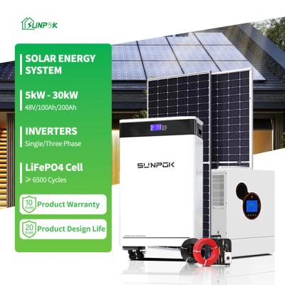 China Energy Hybrid Solar System For Home 5KW 8KW 10KW 12KW Complete Set Solar Power Panel for sale