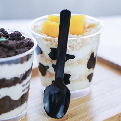 China PS Cake Spoon Creative Ancient Dessert Plastic Independent Packaging Transparent Spoon for sale