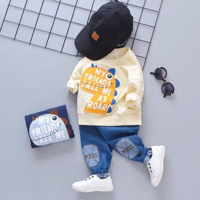 China 2020 Autumn Smart Casual Wholesale Children's Clothing Set Boys 1-5 Year Old Cute , Cartoon , Dinosaur for sale