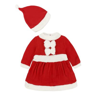 China Wholesale Newest Soft Cloth Kids Christmas Clothes Sheath Long Printed Coat And Tulle Skirt Suits Cute Babies 2pcs Sets for sale