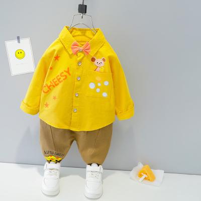 China Fashion \ comfortable clothes \ durable baby boy spring and autumn customizable cute children's clothing wholesale cute children's clothing design long-sleeved shirt 12 months-4 suit for sale