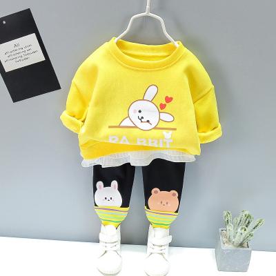 China 2021 New Boys and Girls Cartoon Loungewear Cute Casual Cute Long Sleeve Tops and Pants Two-Piece Children's Clothing for sale