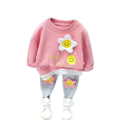 China 2021 New Boys and Girls Cartoon Loungewear Cute Casual Cute Long Sleeve Tops and Pants Two-Piece Children's Clothing for sale