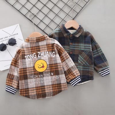 China 2021 QUICK DRY Kids Clothing Kids Fall Long Sleeves Windproof Shirt Plaid Shirt Thicken Winter 2 Years Baseball Uniform Kids for sale