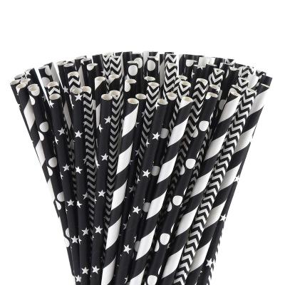 China Customizable Wrapped None Straight Black Paper Straws From High Quality Paper Manufacturers for sale