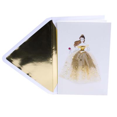 China Wholesale Custom Europe Blank Princess Folding Paper Greeting Cards for sale