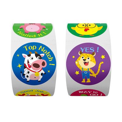 China Custom Eco Friendly Cartoon Sticker Kawaii Earth Animal Adhesives Wrap Sticker Paper Roll for sale