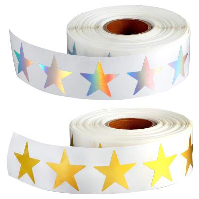 China High Quality Hot Selling Cartoon Sticker Metallic Foil Star Shape Custom Roll Label Stickers for sale