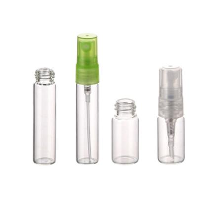 China Personal Care Glass Spray Bottles 4ml Screw Neck Glass Perfume Bottle With Plastic Atomizer for sale