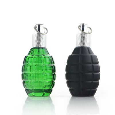 China Cosmetic Pomegranate Shaped Cologne Bottle Perfume 100ml Men Refillable Perfume Bottle Screw Pump Spray Bottle for sale