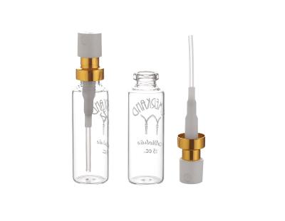 China Personal Care 10ml Crimp Neck Glass Bottle With Alumite Atomizer Cap for sale