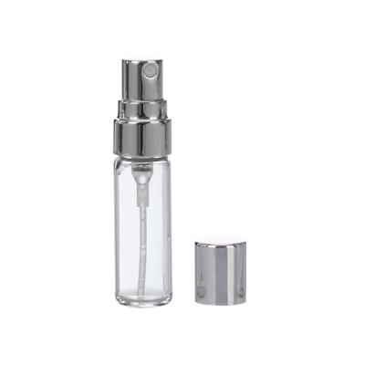 China Personal Care 5ml Spray Sample Glass Vial With Plastic Sprayer For Perfume for sale