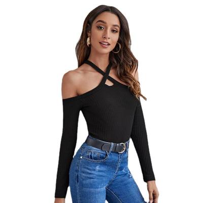 China Wholesale 2022 Spring Autumn Fashion Bottoming Sexy Breathable Off Shoulder Knitted Tops Long Sleeve Slim Women's Sweaters for sale