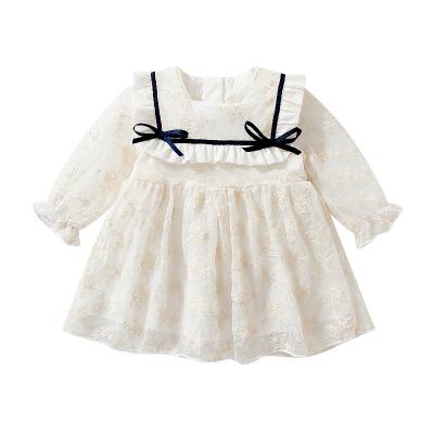 China 2022 Wholesale High Quality Washable Toddler Girls Autumn Long Sleeve Baby Dress Spring Lace Up Princess Dresses for sale