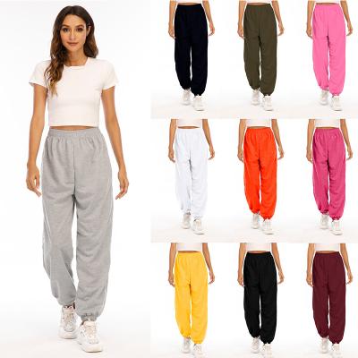 China Solid Color Breathable Spring Autumn Trousers Breathable Women High Waist Jogging Pants Casual Running Sports Pants for sale