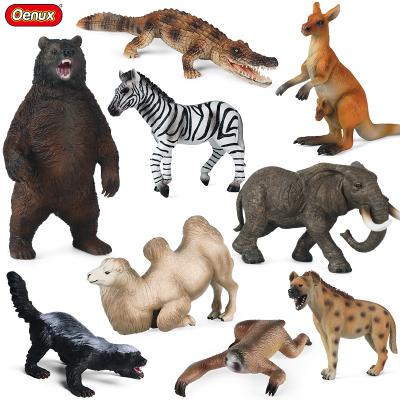 China Wholesale Oenux Wild Animals Model Toy Wild Animals Model Toy Action Figures Kids Education Gift Toy Zebra Crocodile Elephant Bear Zebra Kangaroo for sale