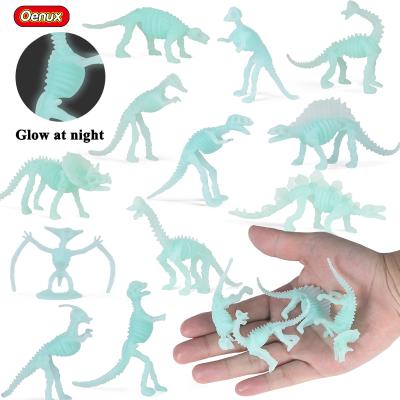 China Wholesale Oenux Dinosaur Fossil Skeleton Mini Jurassic Dinosaur Fossil Skeleton Set Luminous Brinquedo Model Action Figures Funny Kids Gift Toy for sale