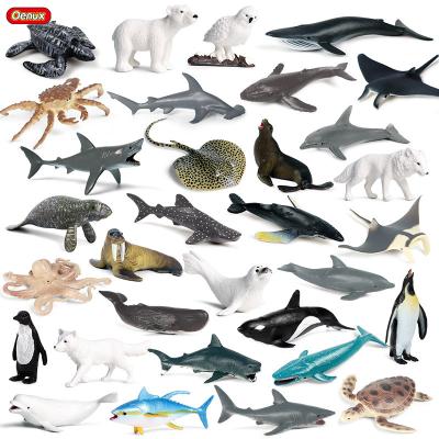 China Oenux Wholesale Model Set Oenux Wholesale Model Set Aquarium Education Set Ocean Whale Manta Turtle Fish Polar Action Numbers Miniature Animals Toys for sale