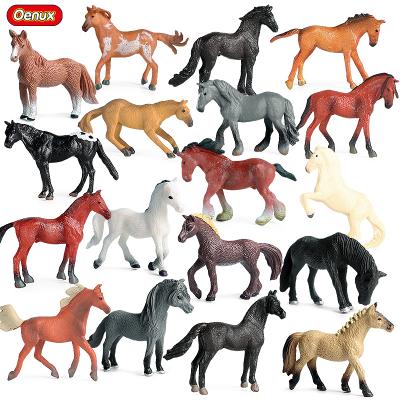 China Wholesale Farm Animal Model Set Oenux Farm Animals Action Numbers Toys Horses 18PCS Model Set For Kids Education Gift for sale