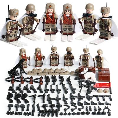 China 6PCS/SET Oenux Block WW2 Mini Soviet Army Soldiers Building The Battle of Moscow Soldiers MOC Russian Brick Toy for sale