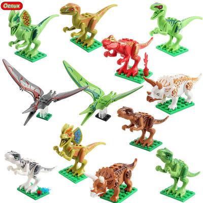 China Toy Oenux Locking Blocks Jurassic Dinosaurs World Park Tyrannosaurus Rex Wyvern Stegosaurus Building Blocks Brick Children Education Toy for sale