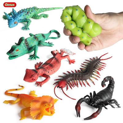 China TPR Relieve Stress Insect Model Toy Oenux Wholesale Realistic Soft TPR Insect Action Numbers Relieve Stress Lizard Model Adult Decompression Toys Kids Fun Christmas Gift for sale