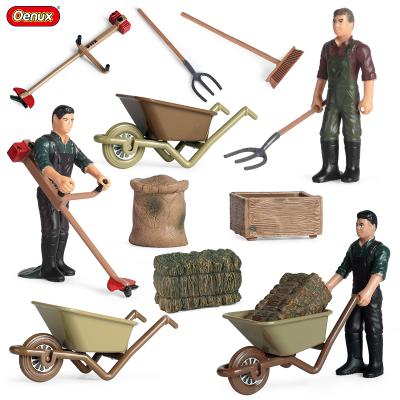 China Farm Accessories Sets Oenux PVC Farmland Toy 12 PCS Farm Accessories Set Wholesale Plastic Farmer Action Figures Model Kids Gardening Decoration Gift for sale