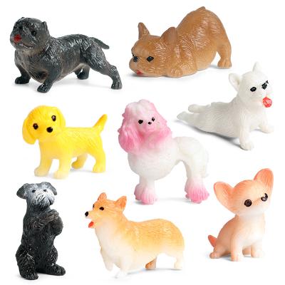 China Lovely Dog Animals Model Solid PVC Action Figures Collectible Toy Oenux Wholesale PVC Toy Simulation Animals 8PCS Dog Model Miniature Action Figures Cake Decoration for sale