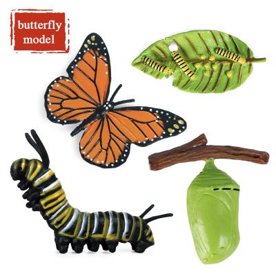 China Toy Oenux Wholesale Collection PVC Toy Simulation Wild Insect Butterfly Growth Cycle Animal Action Numbers Model for sale