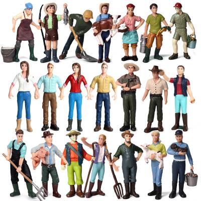 China Miniature Farmer PVC Minifigs Model Action Figures Collection Toy Oenux Wholesale Animal PVC Toy Farmer People Action Figures Zoo Solid Staff Simulation for sale