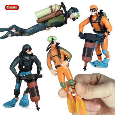 China Miniature Model Action Figures Diver PVC Minifigs Model Collection Toy Oenux Wholesale PVC Animals Toy Simulation 4 Style Solid Action Figures Subsea Crew Diver for sale