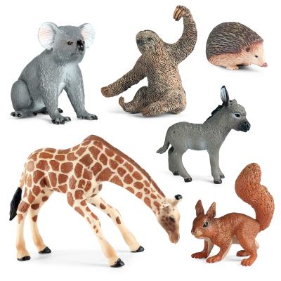 China PVC Sloths Koala Squirrel Hedgehog Wild Animal Model Toy New Wild Action Figures Oenux Wholesale Model Simulation for sale