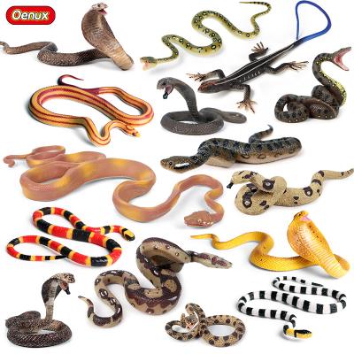 China Wild Animal Toys Oenux Wholesale PVC Collectible Action Figures Toy Oenux Wholesale Rattlesnake Lizard Python Rattlesnake Python Solid Toys Model for sale