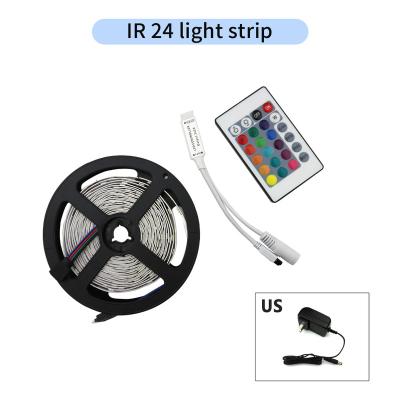 China Residential RGB LED Strip Light 5M 12V 5050 Color Changing With 24Key Remote Control For Bedroom for sale