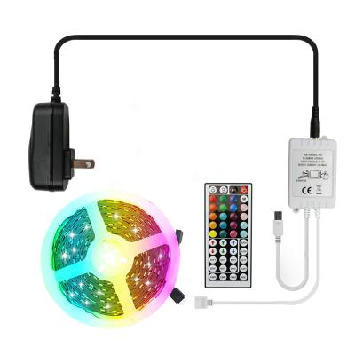 China Residential Flexible DC 12V Ribbon 5050 Color Changing Diode Strip IP20 With Remote 44-Key IR 10m RGB LED Light Strip for sale