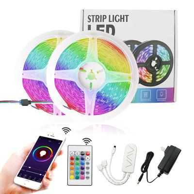 China WIFI RGB TV LED Residential Smart Neon Flexible Accessible Strip 12V 10m Channel Controller Light 5050 for sale