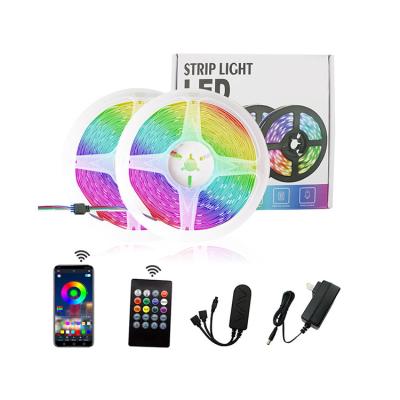 China Ehome 10m Color Changing Flexible APP Control RGB LED Strip Light Neon Lamp with APP Music Controller for Home Decoration for sale