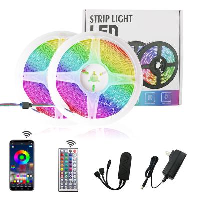 China APP Control RGB LED Strip Light 15M Color Changing Flexible with Sync to Music Controller for Home Decor for sale