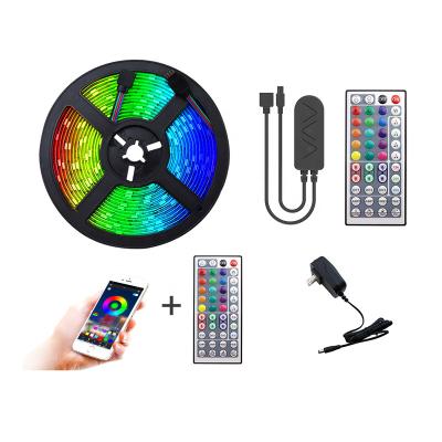 China DC12V 5050 Diode Flexible Strip IP65 Residential With Music 44key Remote Control Led Light Strip 5M for sale