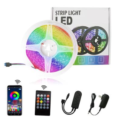 China Modren 5050 Music Profile RGB Bedroom Strip Light 5 Meter Accessible Led Smart Waterproof Waterproof Kits for sale