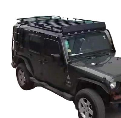 China Durable Hot Selling 4*4 Off Road Parts Aluminum Steel Roof Luggage Carrier Roof Rack Luggage Basket For Cowboy JK JL for sale