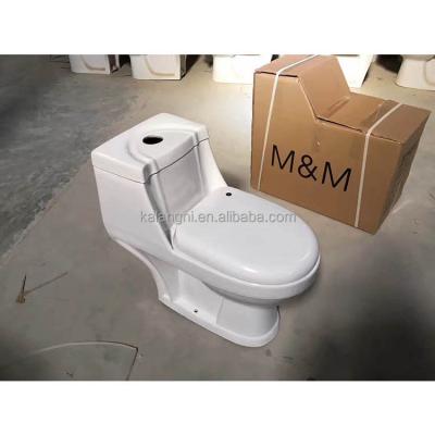 China Double-Flow Washroom Chinese Ceramic Toilet Sanitary Ware Tolet Wash Down One Piece Toilet for sale